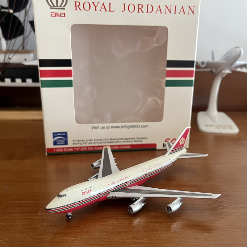 Inflight约旦皇家航空747-200，1/500比例客机模型，瑕疵处理，