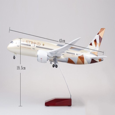 阿提哈德航空B787-9合金飞机模型礼品摆件收藏比例1:130，机身长