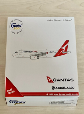 GJ 澳航快达联接 空客 A320-200 1:400GeminiJets GJQFA1772 Qant