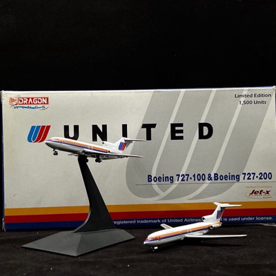 Jet-X JX043 UNITED Boeing 727-100 &200 1/400 Twin Pack 暇疵