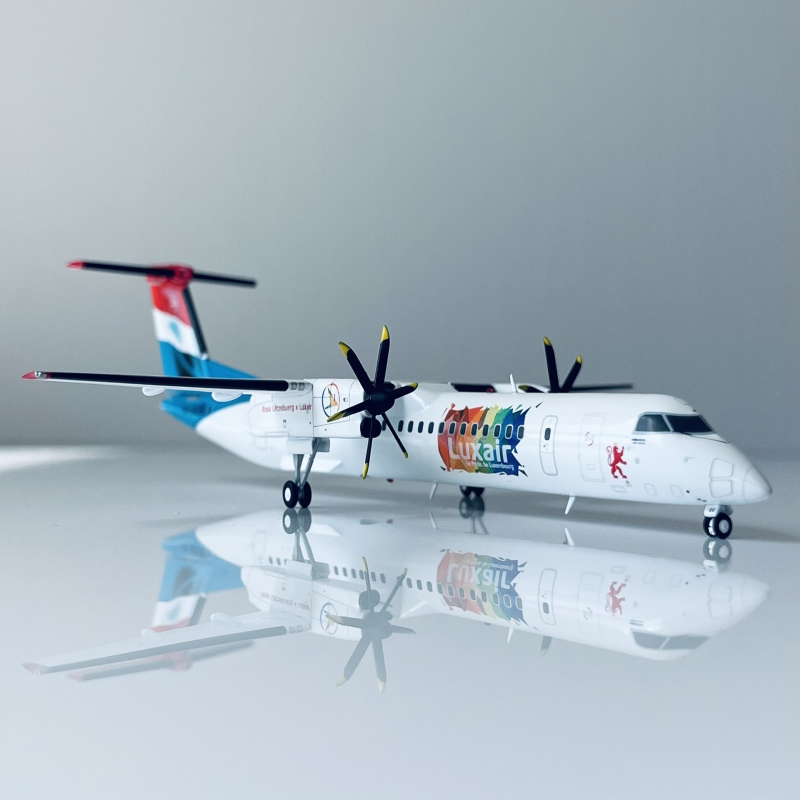 JC 1/200 卢森堡航空 冲八 Q400 合金飞机模型 1:200 JCWINGS LUX