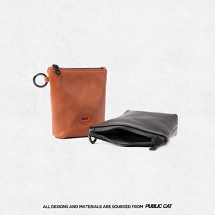 PUBLICCAT公务猫小众设计师头层牛皮零钱汽车钥匙收纳真皮钥匙包
