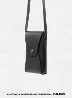 PUBLICCAT公务猫纯手工原创小众设计头层牛皮单肩斜挎真皮手机包