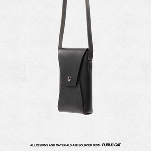 PUBLICCAT公务猫纯手工原创小众设计头层牛皮单肩斜挎真皮手机包