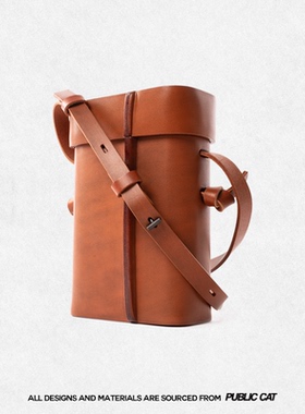 PUBLICCAT公务猫小众设计师头层牛皮手工制作轻奢单肩斜挎手机包