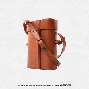 PUBLICCAT公务猫小众设计师头层牛皮手工制作轻奢单肩斜挎手机包