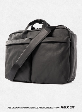 PUBLICCAT公务猫14寸笔记本电脑包男生单肩斜挎包小众轻奢帆布包