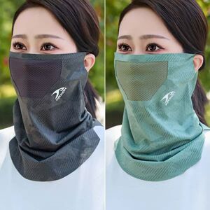 夏季男女防晒面罩护颈防紫外线冰丝骑行钓鱼口罩全脸遮阳透气面纱