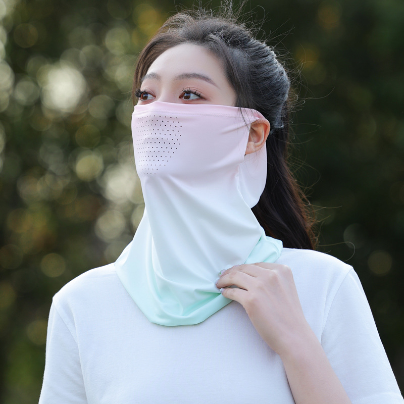 透气孔防晒面纱女夏季遮脸面罩