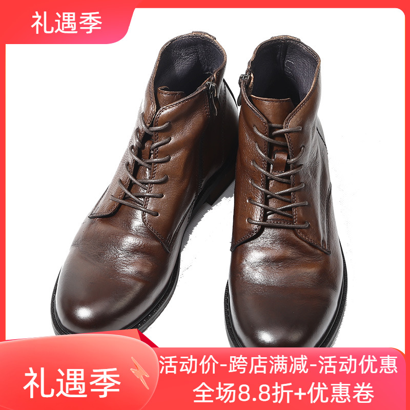 英伦复古马丁做旧高帮休闲皮鞋