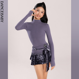 练功服跳舞专用上衣半裙D68 Dancebaby拉丁舞服女童舞蹈服2026新款