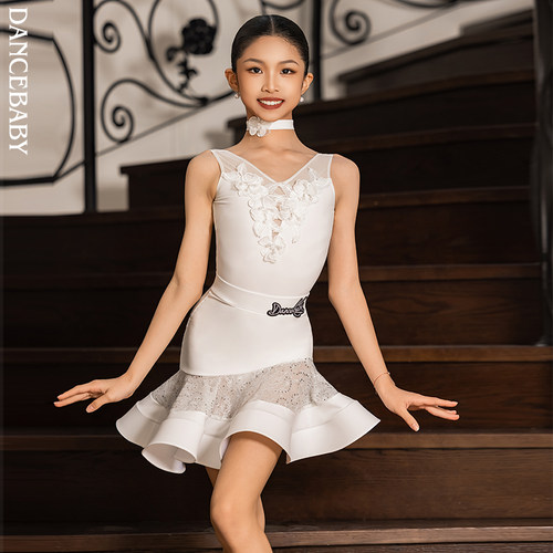 拉丁少儿分体练习服套装半裙