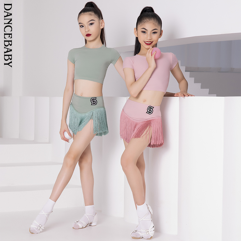 dancebaby拉丁舞少儿修身上衣