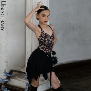 Udance【Classic】拉丁舞女童日常练习服高级版体服豹纹舞衣US28