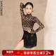Dancebaby拉丁舞服练习服秋冬高级网纱体服半身流苏裙套装 DAS813