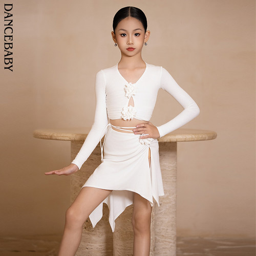 dancebaby拉丁少儿修身舞蹈上衣