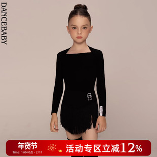 dancebaby拉丁舞服练功服2025新款秋冬儿童日常舞蹈服上衣DAS224