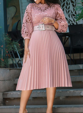 new 2022 African women's elegant dress female new with belts