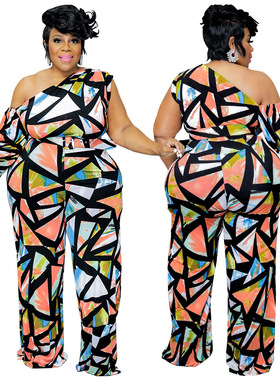 2022 Plus size fat women jumpsuits summer Siamese trousers