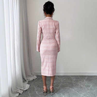 two pcs Ladies' banquet fashion waist cinched suit jackets