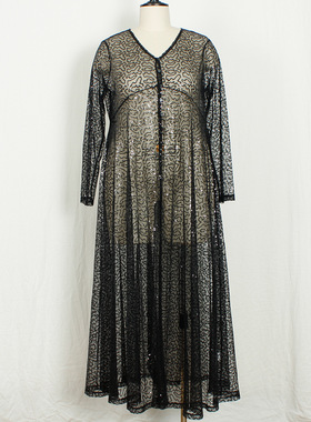 big size dress for women summer black See through Long dress