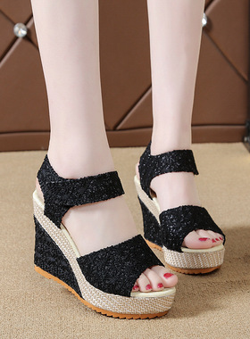 women's shoes Wedge High heels Platform sandal 女高坡跟凉鞋
