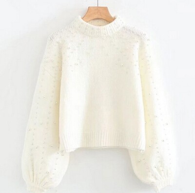women's pullover sweaters Round neck knitted 女士套头毛衣
