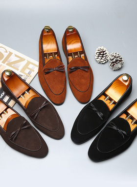 Men's Suede -on Loafers Driving Flats Shoes 男士豆豆鞋磨砂皮