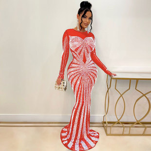 Mesh Sheer Maxi Dress Gown Women long Party Dress red blue