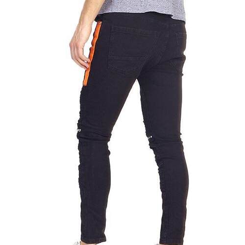 Men's Stretch Jeans Distressed Skinny Biker trousers男牛仔裤