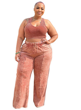 Plus size women suit two-piece set shirt trousers 5Xl summer