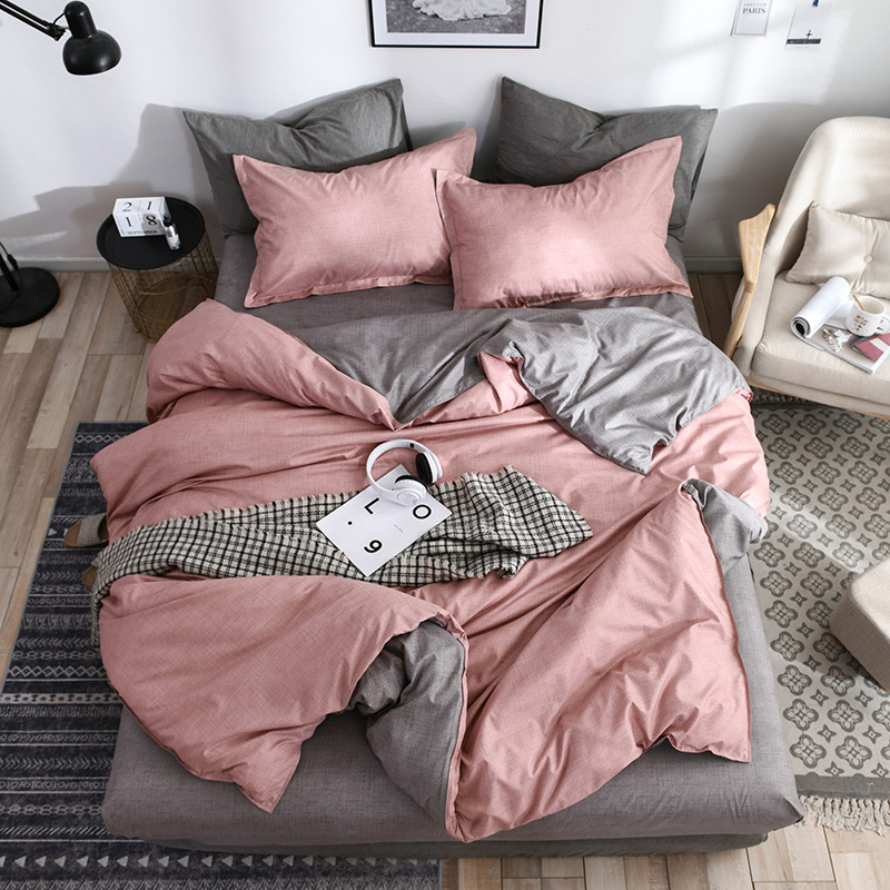 4 pcs set bedding cover quilt duvet Bed sheets床单被罩四件套