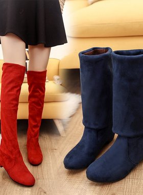 Ladies Shoes women winter Knee high suede Long Boots冬女长