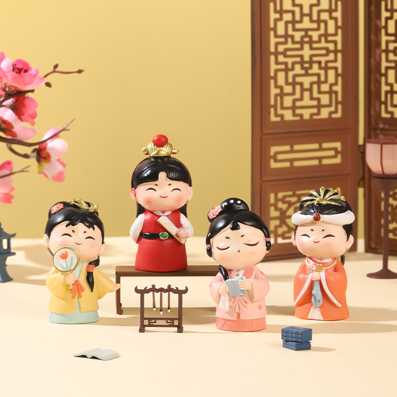 国潮红楼梦桌面摆件家居装饰品创意宝玉黛玉公仔古风手办文创礼物