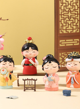 国潮红楼梦桌面摆件家居装饰品创意宝玉黛玉公仔古风手办文创礼物
