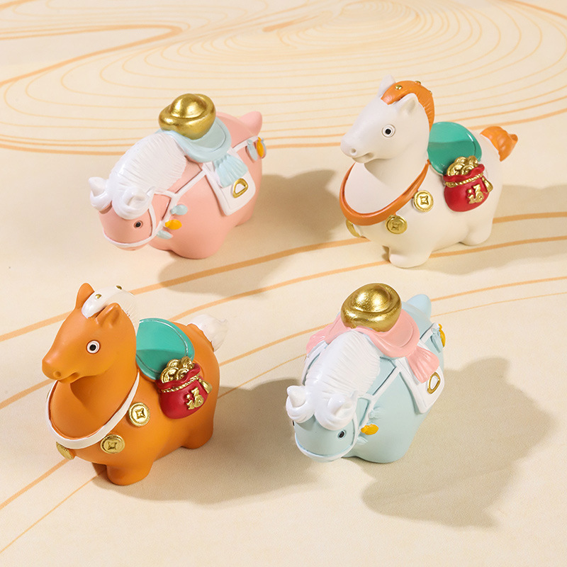 马年吉祥物小马国潮小胖马摆件家居桌面装饰摆件文创唐三彩伴手礼