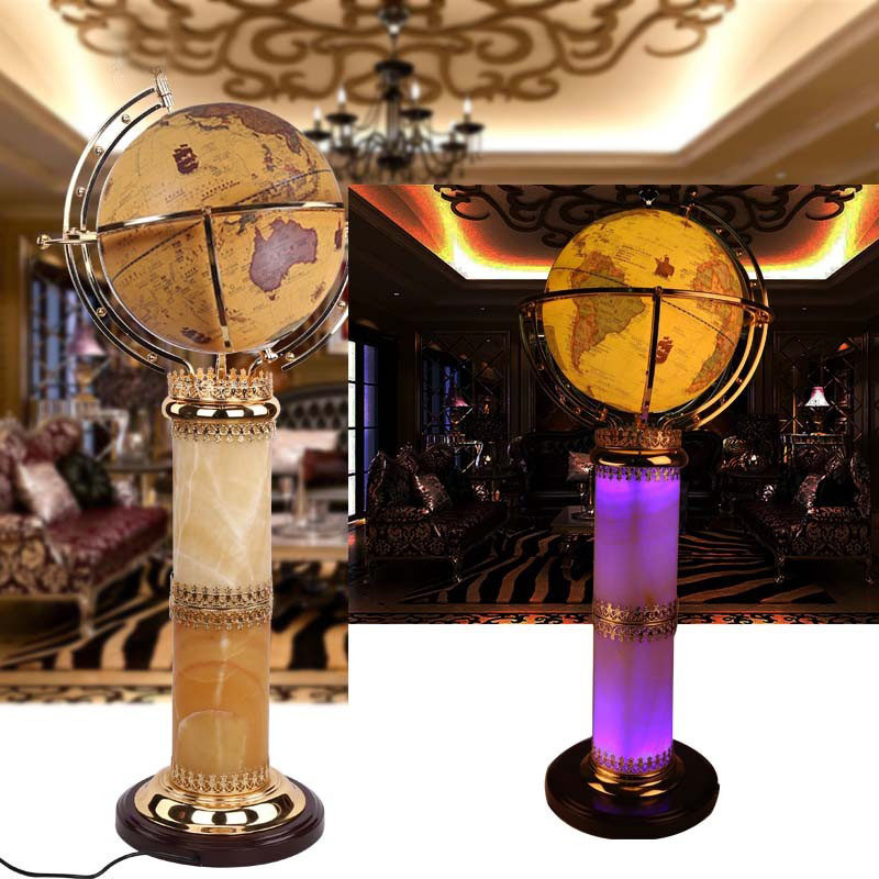 志诚32cm高清大号落地发光台灯地球仪摆件书房 42办公室 客厅装饰品 家居摆设 开业礼品 商务礼品 影视道具