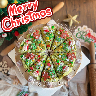 简屋25款 圣诞节圆形慕斯蛋糕8英寸10切动物奶油咖啡厅专用蛋糕