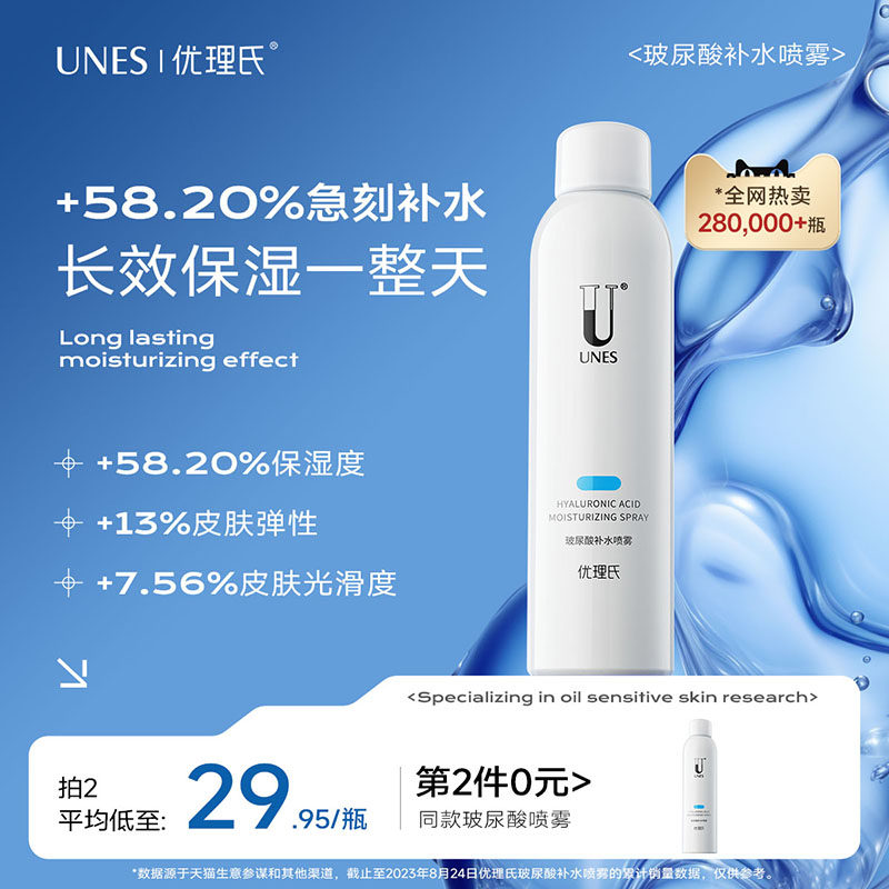 优理氏玻尿酸补水喷雾舒缓爽肤水化妆水保湿二元雾化喷雾旗舰店女怎么看?