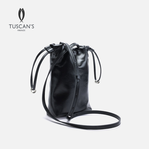 TUSCAN'S女士抽绳百搭单肩包斜挎包手机包通勤迷你小包包双鱼女包