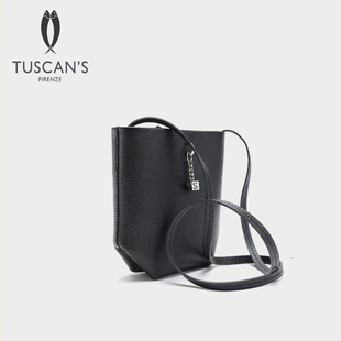 TUSCAN'S牛皮百搭单肩斜挎小包包迷你真皮手机包双鱼女包