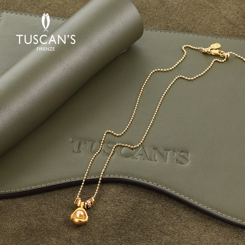 TUSCAN'S 铜合金镀金项链轻奢金色带钻复古精致百搭项链TS双鱼