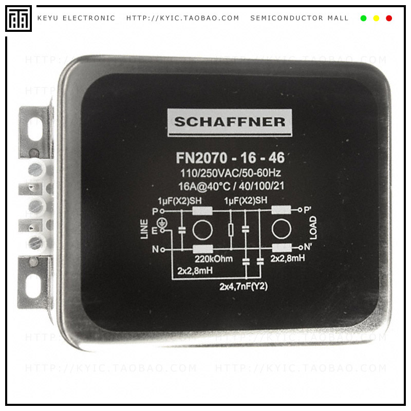 FN2070-16-46【LINE FILTER 110/250VAC 16A CHASS】