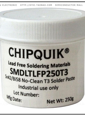 SMDLTLFP250T3【SOLDER PASTE SN42/BI58 250G】