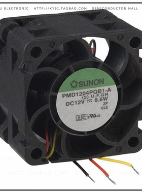 PMD1204PQB1-A.(2).U.F.GN【FAN AXIAL 40X28MM 12VDC WIRE】