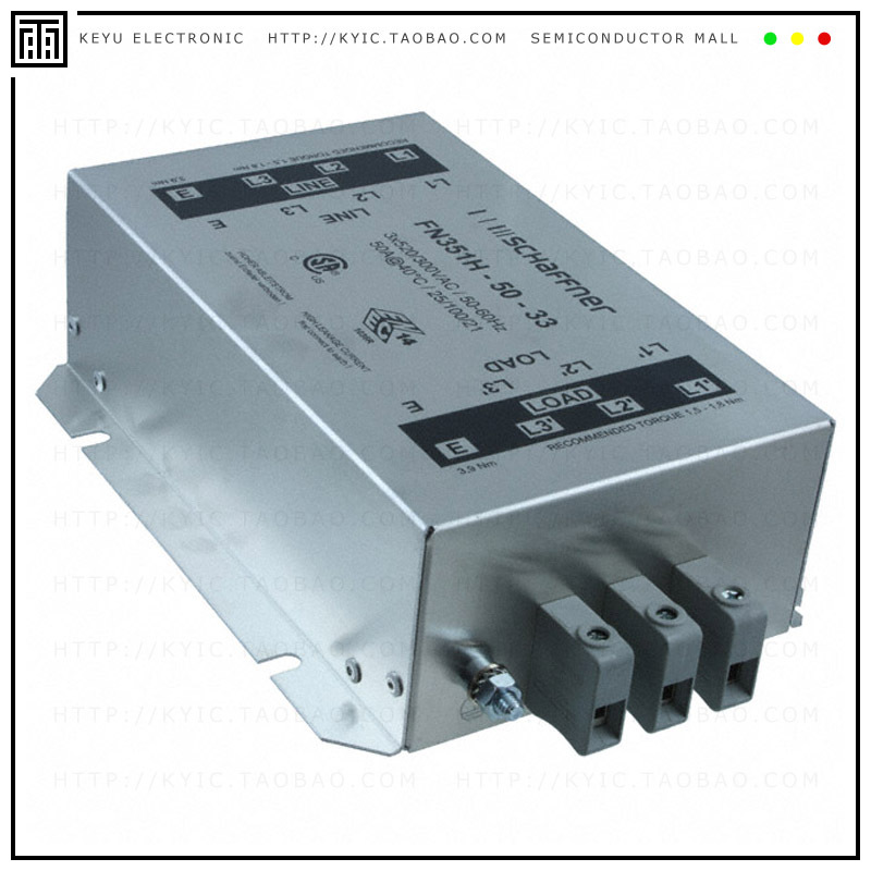 FN351H-50-33【LINE FILTER 50A CHASSIS MOUNT】