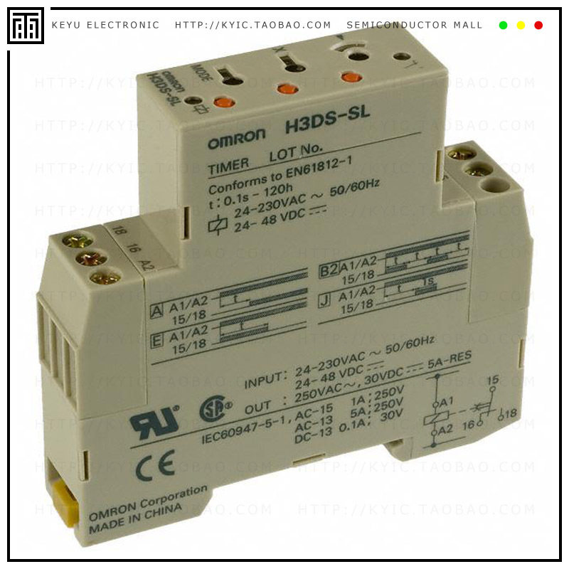 H3DS-SL AC24-230/DC24-48【RELAY TIME DELAY 120HR 5A 250V】