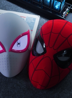 发光电动蜘蛛侠头套眼睛可动搞怪COS超凡面具万圣节男朋友礼物