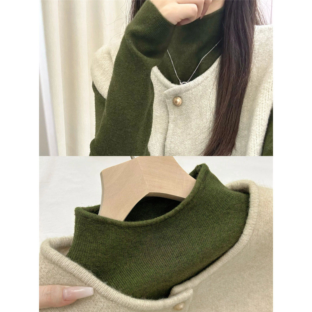 森系复古叠穿上衣女秋冬巨好看的针织马甲背心打底衫毛衣两件套装,女装/女士精品,毛针织衫,淘宝优惠券,粉丝福利购,淘宝优惠卷