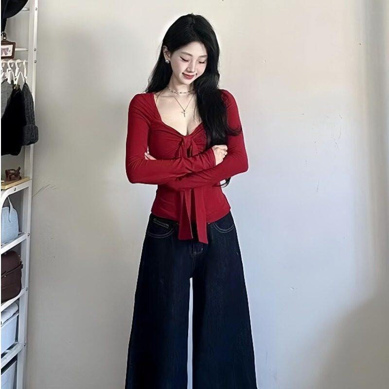 深冬季女装2026新款超火穿搭配一整套巨好看的过年红色战袍两件套